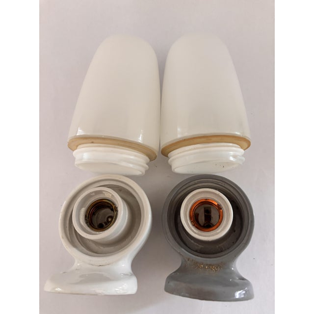 Light Blue Ceramic Model 6077 Sconces by Wilhelm Wagenfeld for Lindner, 1950s, Set of 2 For Sale - Image 14 of 16