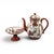 A refined Japanese Kutani porcelain teapot dating to the late Meiji period, c.1890, accompanied by a complementary vase...