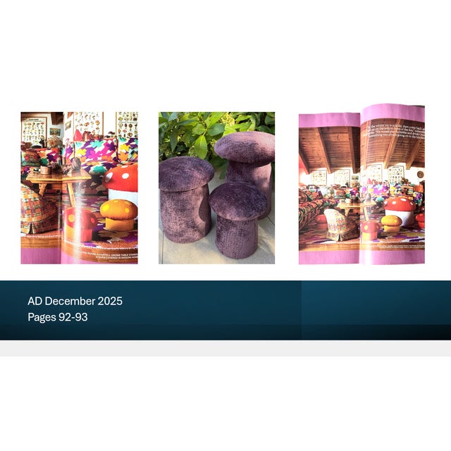A Trio of Purple Custom Mushroom Footstools For Sale - Image 17 of 17