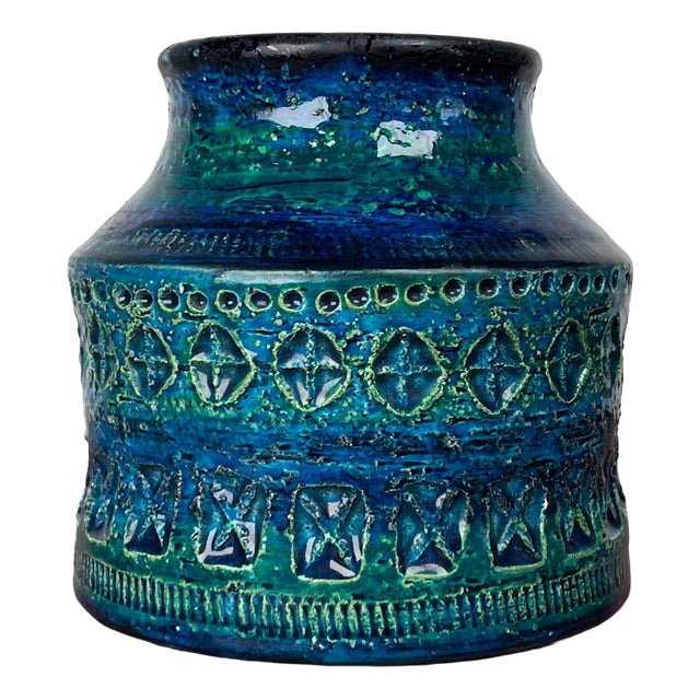 Mid-Century Modern Rimini Blu Pottery Vase by Aldo Londi for Bitossi, Italy, 1960s For Sale
