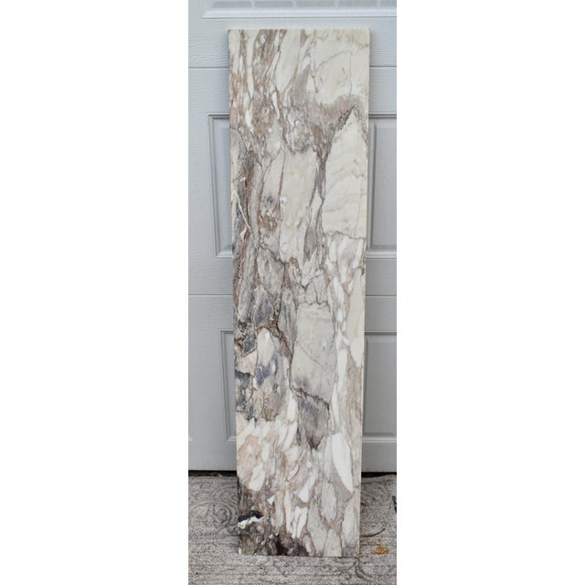 Italian Vintage Venetian Carved Walnut Marble Top Distressed White Wall Console For Sale - Image 3 of 12