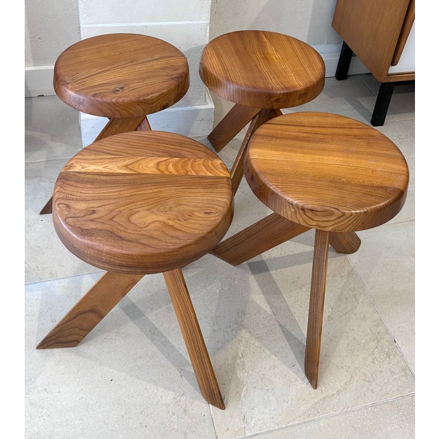 Mid-Century Modern S28 Stools by Pierre Chapo, 1970, Set of 4 For Sale - Image 3 of 8
