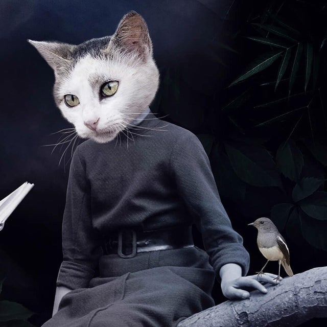 Early 21st Century Moonlight's Tale by Marcin and Kate Owczarek | Digital Art of anthropomorphized cats in a moonlit scene For Sale - Image 5 of 5