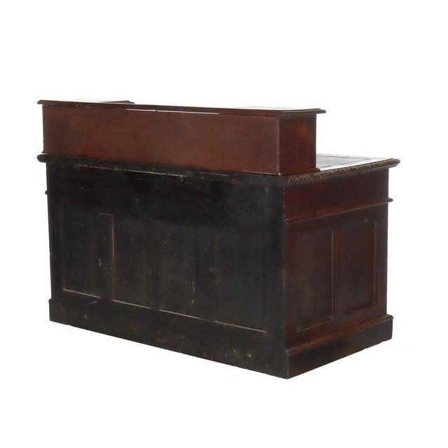 Antique Rj Horner Carved Oak Kneehole Desk With Figural Carved Pulls C1910 For Sale - Image 14 of 16