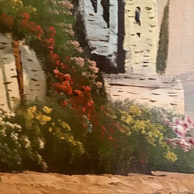 Impressionist Mid Century Framed Oil Painting on Canvas Signed Lr For Sale - Image 3 of 5