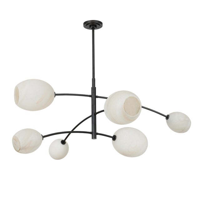 Black Regina Andrew Artemis Mobile Chandelier, Oil Rubbed Bronze with Alabaster Glass For Sale - Image 8 of 8