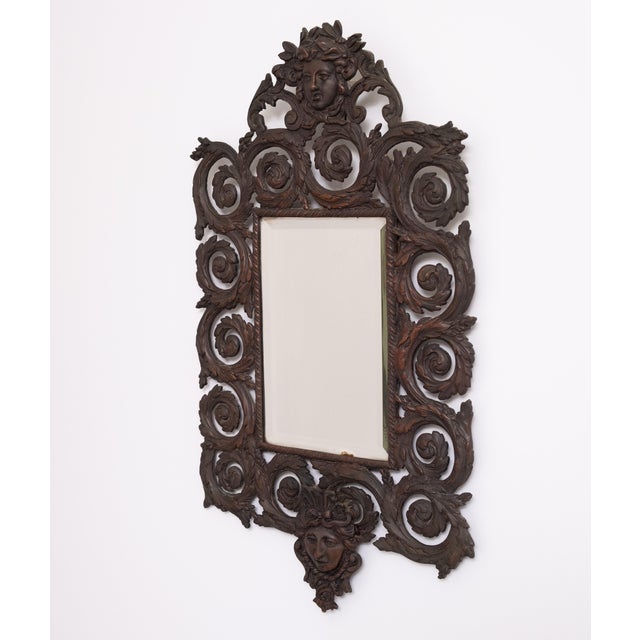 France Cast Bronze Womens Head Wall Mirror, 1880s For Sale - Image 4 of 8