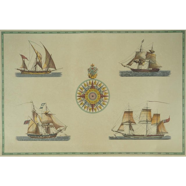 CIMERA Sailing Ships of Yesteryear Antique map (color reproduction) On laid paper, 74 x 55 cm (approx. 29 x 22 inches)...