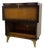 Vintage Mid-Century Modern Drop-Front Nightstand / Bedside Cabinet With Interior Drawer and Brass-Toned Legs For Sale