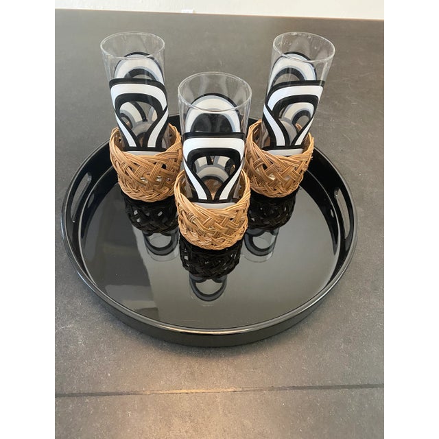 Vintage Italian Wicker Beverage Set- 7 Pieces For Sale In Los Angeles - Image 6 of 11