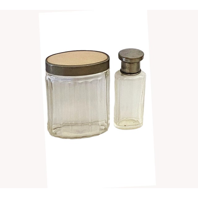 Vintage Early 1900s Set of Four French Glass Vanity /Dresser Containers W/ Lids For Sale In New York - Image 6 of 7
