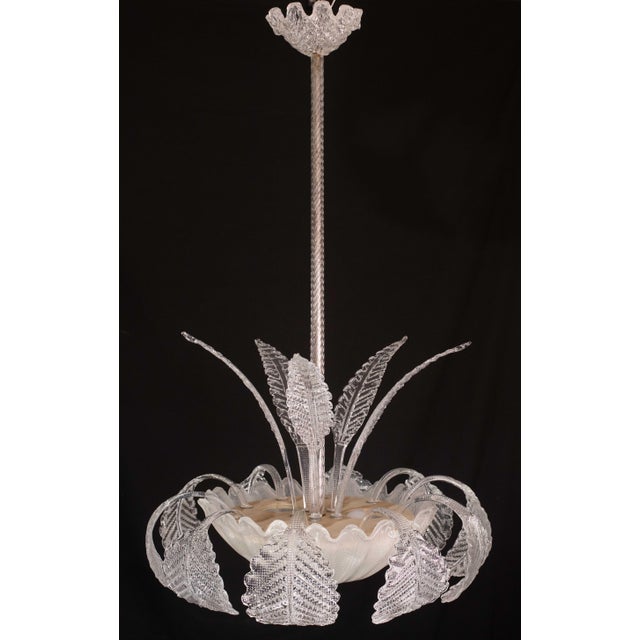 Art Deco Art Decò, Barovier & Toso Chandelier, Murano Glass, 1950s For Sale - Image 3 of 12
