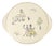 Mid Century Grünstadt Germany Pottery Ceramic Cake Plate "Café de Paris" Vintage 1950s Platter Creme Off white Ivory Gold Rim | French For Sale