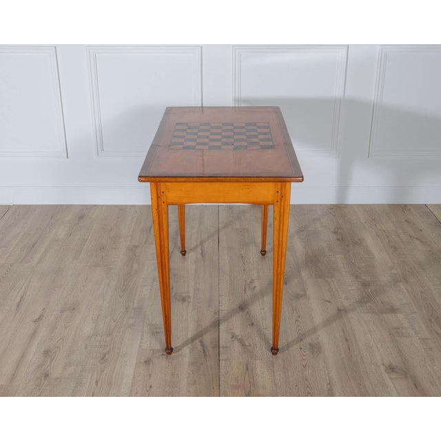 19th Century Late Gustavian Cherry and Nutwood Game Table with Checkerboard and Backgammon For Sale In Atlanta - Image 6 of 9
