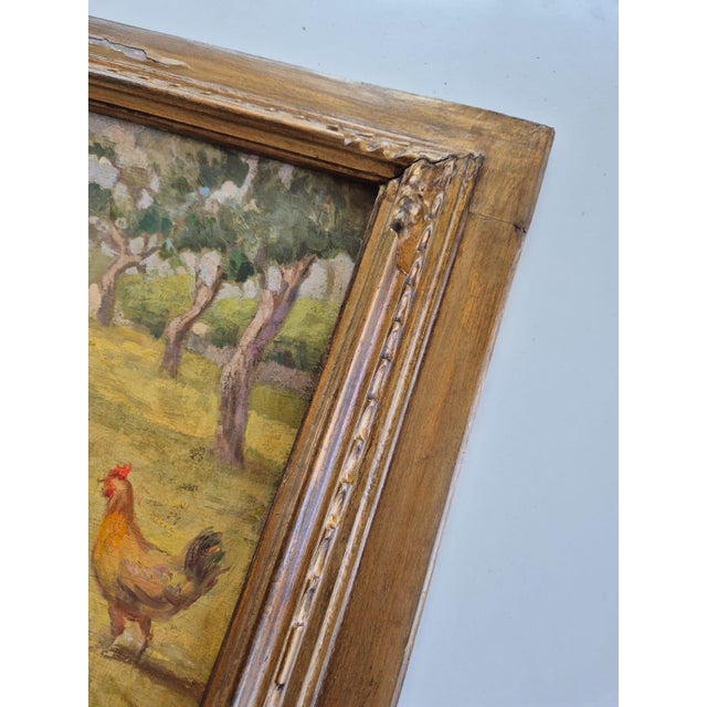 1920s Lo Presti, Children with Chickens, 1920s, Oil Painting on Canvas, Framed For Sale - Image 5 of 15