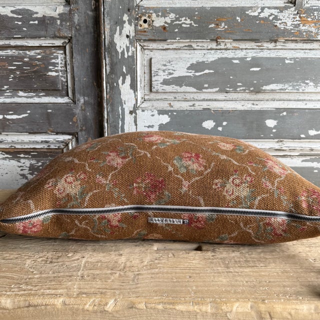 French Linen Lumbar Cover– Jardin Havane For Sale - Image 4 of 6