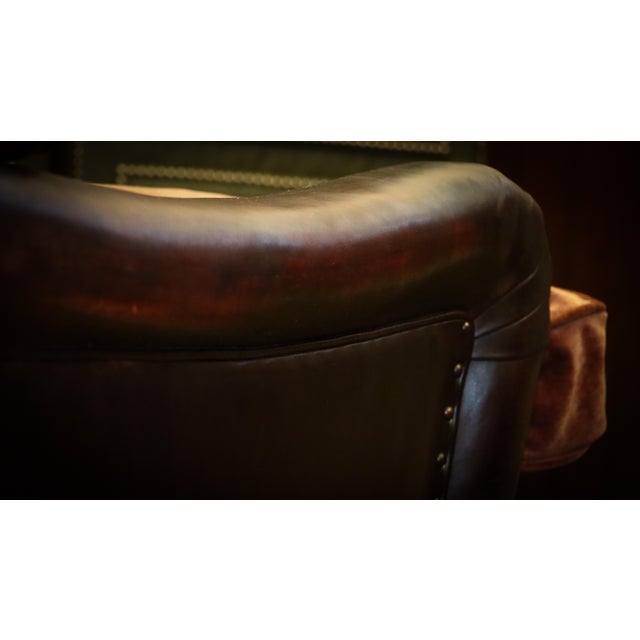 2-Seater Sofa in Burgundy Leather and Velvet from George Smith, 2010s For Sale - Image 10 of 18