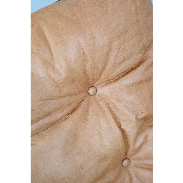 Mid Century Danish Modern Lounge Chair Tan Leather Attributed to Ingmar Relling Westnofa MCM For Sale - Image 10 of 12