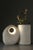 Mid-Century Modern Brutalist Carved Stone Lamp with Vase, 1970s For Sale - Image 4 of 13