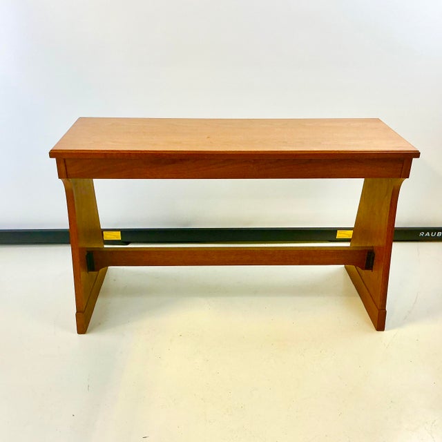 Mid-Century Mission Arts & Crafts Style Wood Organ Bench With Storage. For Sale - Image 6 of 14