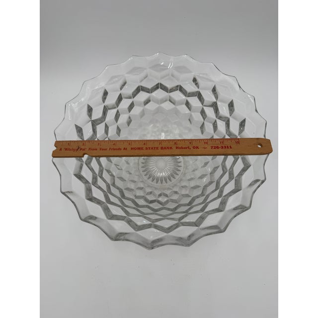 Vintage Fostoria American Clear 2056 14" Punch Bowl For Sale In Dallas - Image 6 of 6