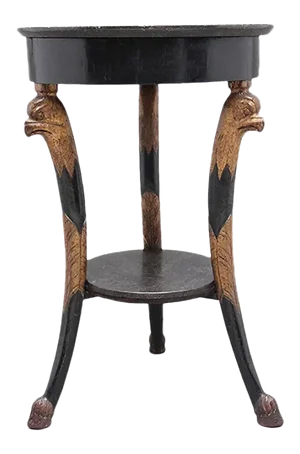 Ebonized & Gilt Side Table with Marble Top, 1800s