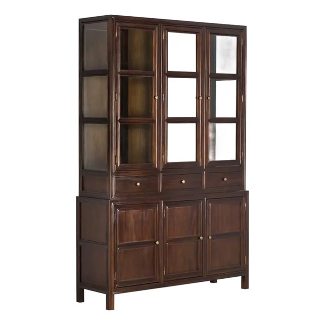 Colonial Hutch, Hand Rubbed Brown For Sale