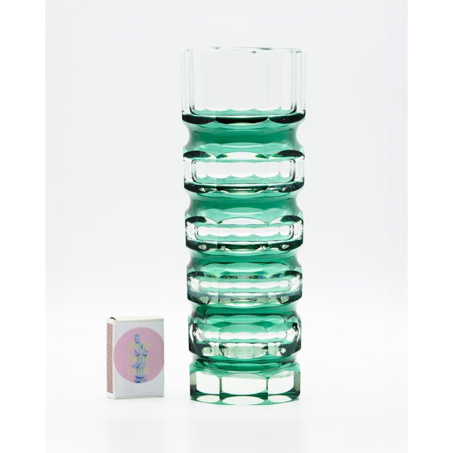 1970s Art Deco Style Block Vases from VEB Ilm-Kristall, East Germany, 1960s, Set of 2 For Sale - Image 5 of 18