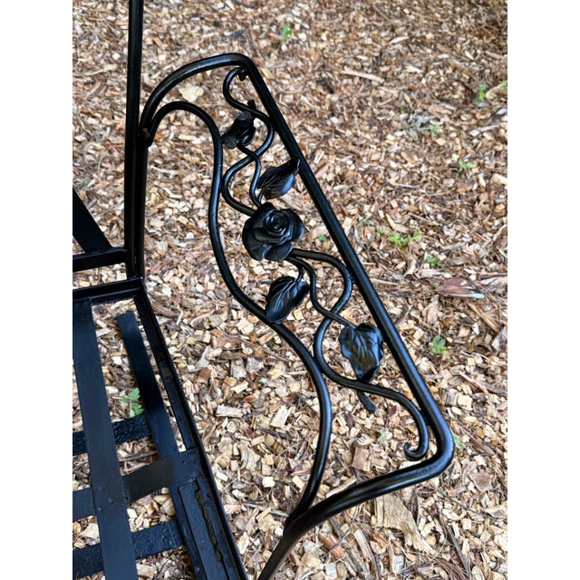 Vintage Woodard Chantilly Rose Wrought Iron Spring Bouncer Armchair For Sale In New York - Image 6 of 11