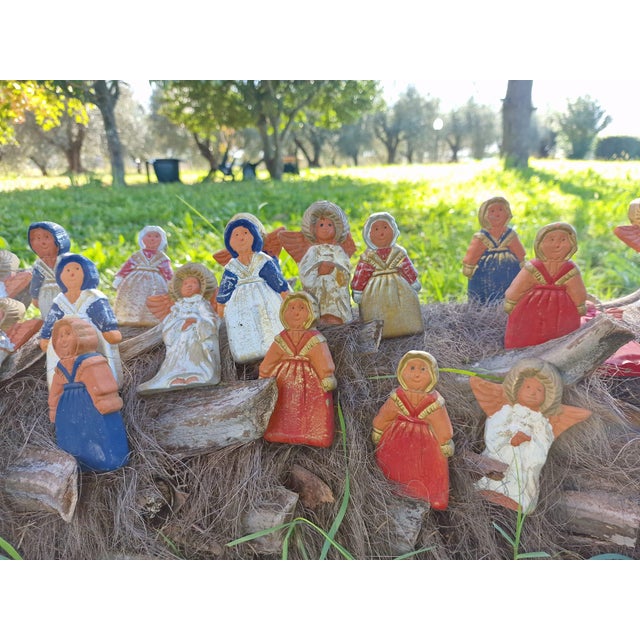 Scandinavian Decorative Hand-Painted Terracotta Christmas Figurines, 2000s, Set of 35 For Sale - Image 9 of 18