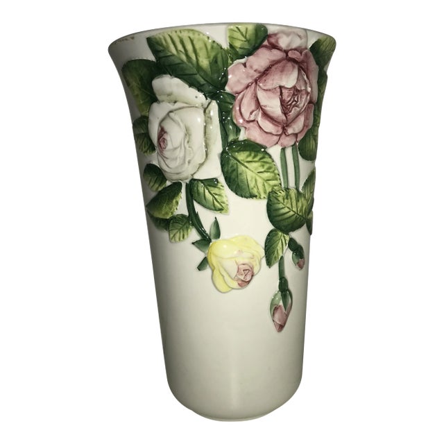 1960 Hand-Painted Porcelain Vase Made in Italy For Sale