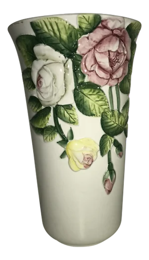 1960 Hand-Painted Porcelain Vase Made in Italy