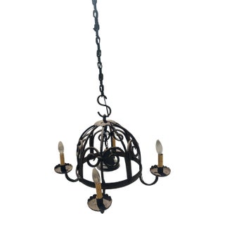 1920s Spanish Wrought Iron Pendant Light For Sale