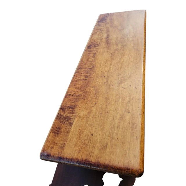 Share 1940s American Rock Maple Footstool Vintage Solid Wood Bench Rustic Decor For Sale - Image 9 of 17