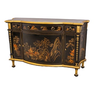John Widdicomb Chinoiserie Hand Painted Buffet Commode For Sale