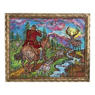 Serg Graff English Fox Hunt Equestrian Dogs Sporting Art Original Painting, Coa For Sale