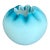 Vintage Aqua and White Ruffled Satin Glass Vase 4” For Sale