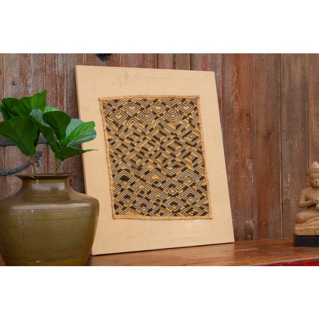 Striking Antique Kuba Raffia Panel For Sale - Image 4 of 9