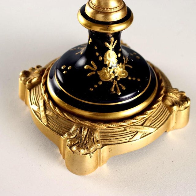Black Porcelain and Gilded Bronze Vases For Sale - Image 8 of 11