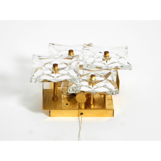 Kinkeldey Crystal Glass and Brass Wall Lamp in Mint, 1960s For Sale - Image 14 of 18