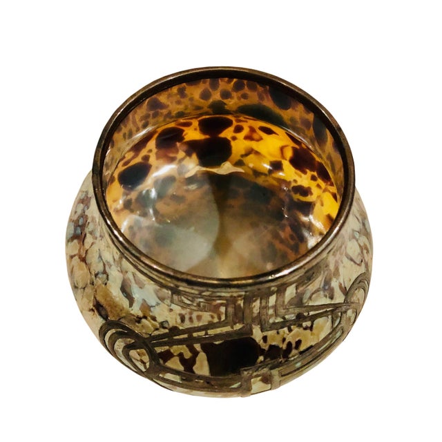 Art Nouveau 1910s Loetz Art Glass With Silver Overlay Vase For Sale - Image 3 of 12