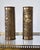 A pair of World War I trench art brass vases, decorated in relief with botanical motifs. Handcrafted, with a hammered...