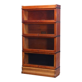 Antique Arts & Crafts Globe Wernicke Oak Stack Barrister Bookcase, Circa 1910 For Sale