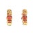 Modern 21st-Century 14k Yellow Gold Oval Garnet Half Hoop Earrings, Pair For Sale - Image 3 of 4