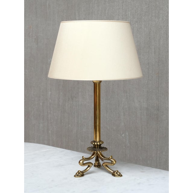 Brass Lamps with Lions Paw Feet attributed to Vilhelm Bissen, Denmark, 1890s, Set of 2 For Sale - Image 4 of 13