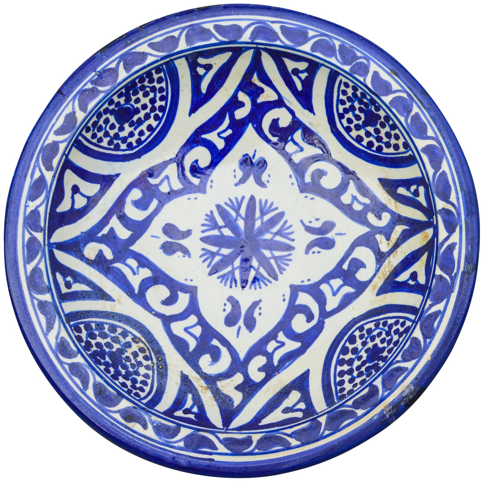 Blue Moroccan Ceramic Plate Chairish