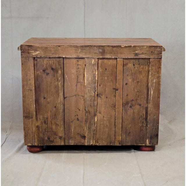 Antique European Pine Dresser With Red Distressed Paint and French Line Motif For Sale - Image 12 of 12
