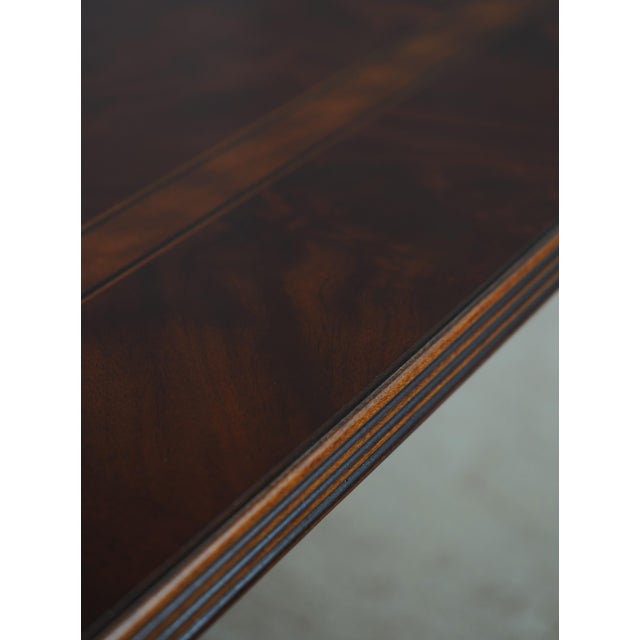Brown Henredon Mahogany Double Pedestal Inlaid Dining Table For Sale - Image 8 of 18