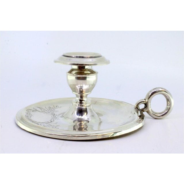 Silver Paddle with Engraved Plant Motifs and Monogram Card For Sale - Image 6 of 7