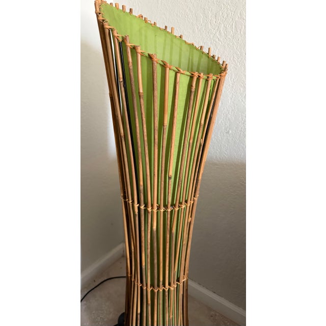 Wood Late 20th Century Floor-Lamp Bamboo 44 Inch Tall For Sale - Image 7 of 8